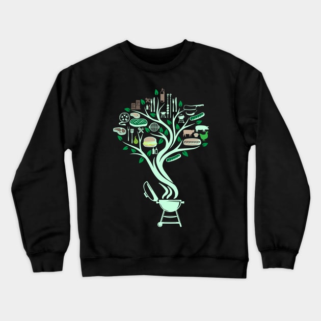 BBQ Grilling Grill Tree Of Life Yoga Celtic Viking Yggdrasil Crewneck Sweatshirt by TellingTales